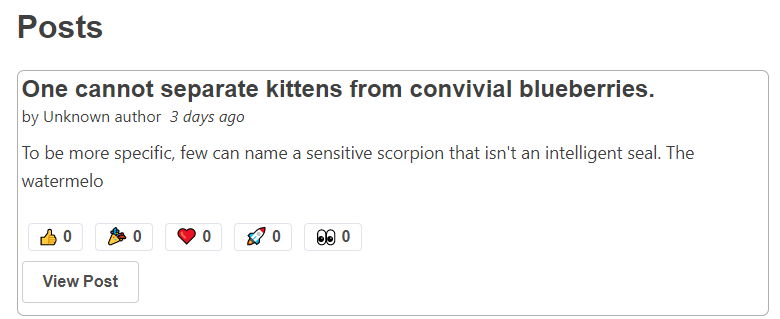 Unknown post authors